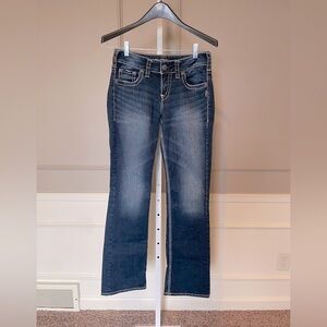 Silver Suki Women's Jeans Mid Slim Boot Fluid Denim Dark Wash 28x32 stretch